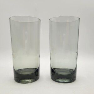 Set of Two MCM Ombre Smoke Tumblers Drinking Glasses Highball Concave Base 12oz